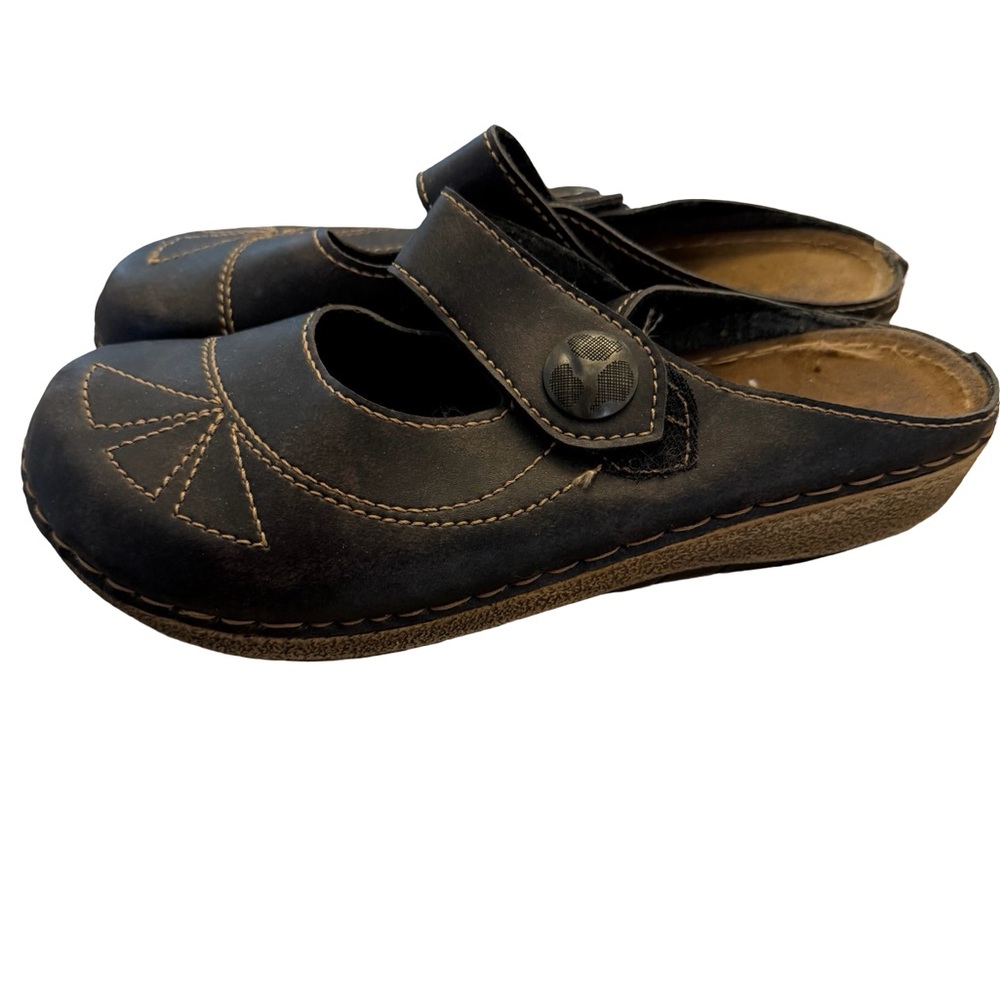 Romika Melissa clogs Mary Jane Leather Slip-On Chocolate mules Size 40 - Picture 4 of 6